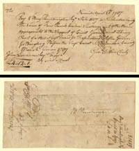 1797 Dated Pay Order signed by Benjamin Huntington - Autograph